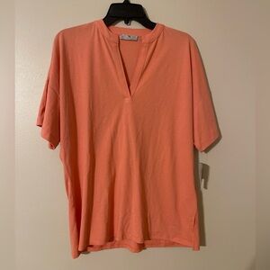 Natori Orange Short Sleeve Tee Casual Fit 24/7 Med